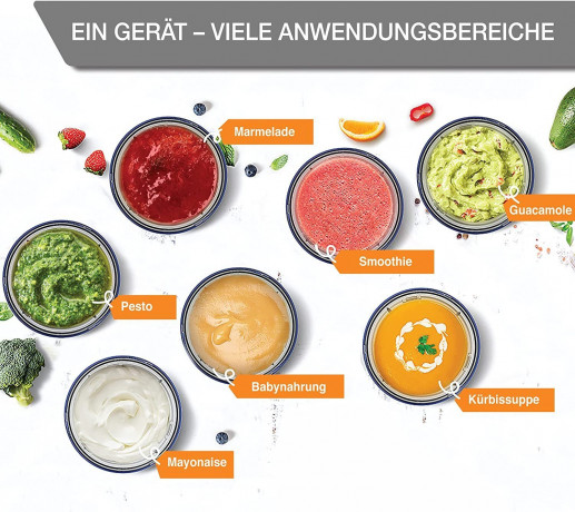 Lebenlang Lebenlang Stabmixer Stabmixer Purierstab Set Mixer Edelstahl Hochwertig 2 Jahre Garantie, 1000,00 W  Ручной блендер на всю жизнь, ручной блендер, набор стержней Purier, миксер из нержавеющей стали, высокое качество, гарантия 2 года, 1000,00 Вт