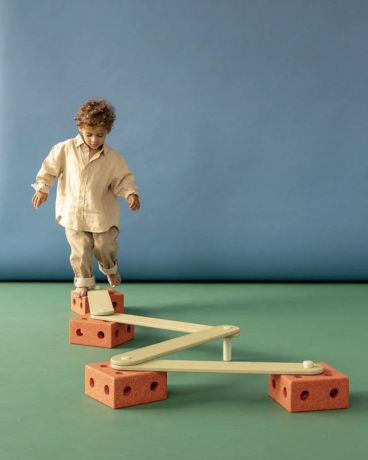 MODU Balance Track orange, Балансирующий набор  детский развивающий конструктор 17 элементов, баланс борд для детей 3+, моторика и координация, до 80 кг, оранжевый