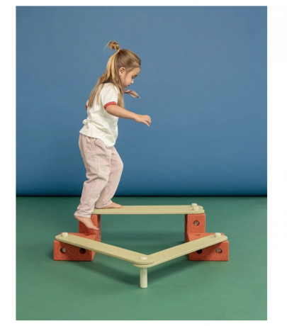 MODU Balance Track orange, Балансирующий набор  детский развивающий конструктор 17 элементов, баланс борд для детей 3+, моторика и координация, до 80 кг, оранжевый