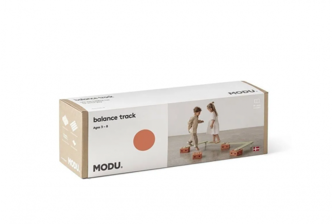 MODU Balance Track orange, Балансирующий набор  детский развивающий конструктор 17 элементов, баланс борд для детей 3+, моторика и координация, до 80 кг, оранжевый