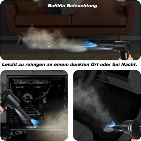 Lannister Lannister Akku-Handstaubsauger Druckluft Staubwedel 6000mAh 51000RPM drei Geschwindigkeitsregelung, LED-Licht eine Taste starten eine Vielzahl von Dusen Беспроводной ручной пылесос Lannister, тряпка со сжатым воздухом, 6000 мАч, 51000 об/мин, т