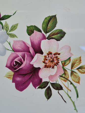 Подставка под горячее винтажная "Букет цветов" Fliese Kachel Grohn Bremen, керамическая с позолоченным металлическим краем и ножками, 16 x 15,5 x 1,5 см, Германия, 1960-70гг.