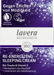 LAVERA Re-Energizing Sleeping Cream, 50 ml, Лавера Ночной крем восстанавливающий, био-виноград и витамин E, энергия для кожи, 50 мл