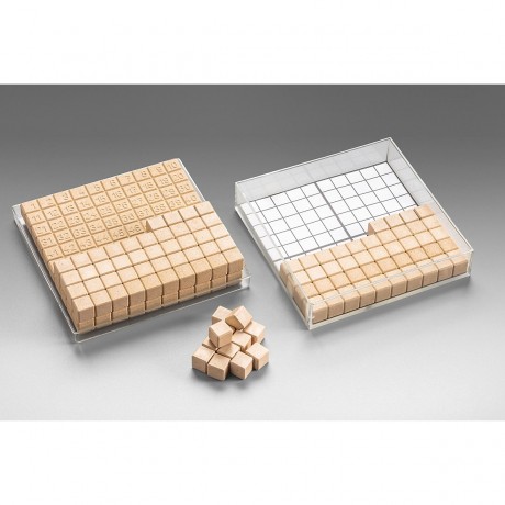 Wissner aktiv lernen Hunderterkastensatz naturfarben 10 x 10 cm (29 Teile) Стобокс-сет натуральный цвет 10 х 10 см (29 деталей)