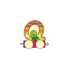 HESS Holzdekoration Holzbuchstabe Q auf Radern Деревянное украшение Деревянная буква Q на колесах