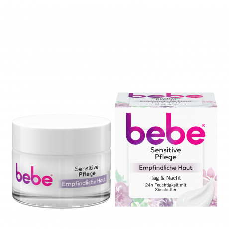 bebe sensitive Pflege Gesichtscreme, 50 ml, bebe крем для лица для чувствительной кожи с маслом ши без отдушки, 50 мл