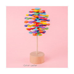 Syntek Spinnspielzeug aus Holz Drehbarer Lollipop aus Holz Вращающаяся деревянная игрушка Вращающийся деревянный леденец