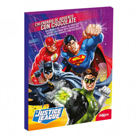 Justice League Adventskalender, шоколадный адвент-календарь Лига справедливости, 24 окошка, 75 г