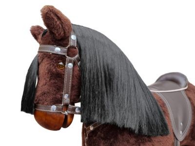 Erst-Holz Klassisches braunes Schaukelpferd mit Wippgestell Классическая коричневая лошадка-качалка с качелями