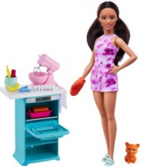 Mattel Barbie-Puppe und Kuchen-Spielset mit Haustier und Zubehor Кукла Барби и набор для торта с домашним животным и аксессуарами