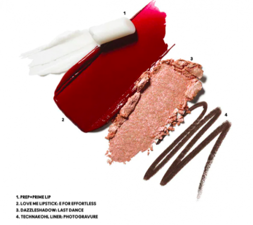 MAC Hypnotizing Holiday Ace your Face Look in a Box RED, МАК Набор из четырех продуктов для макияжа глаз и губ, Красный