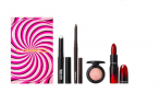 MAC Hypnotizing Holiday Ace your Face Look in a Box RED, МАК Набор из четырех продуктов для макияжа глаз и губ, Красный