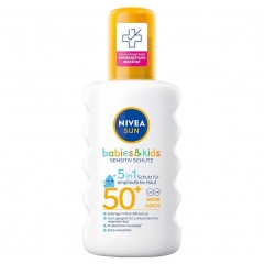 Nivea Kids Schutz &amp; Sensitiv Sonnenspray LSF 50+  Детский солнцезащитный спрей для чувствительной кожи LSF 50+