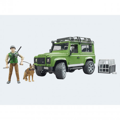 Bruder Land Rover Defender Station Wagon mit Forster und Hund Универсал Land Rover Defender с Форстером и собакой
