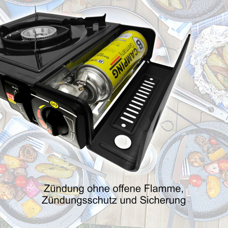 Elfmonkey Elfmonkey Gaskocher Campingkocher, Gaskocher, Gasherd mit Tragekoffer, Camping, Outdoor, (Set)  Газовая плита Elfmonkey, походная плита, газовая плита, газовая плита с чехлом, походная, уличная, (нбор)