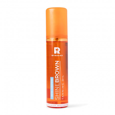 BYROKKO Shine Brown Beta-Carotin Braunungsol, Масло для загара с бета-каротином, ускоряющее загар в солярии и на открытом воздухе, для безупречного загара и сияющего сияния, 150мл