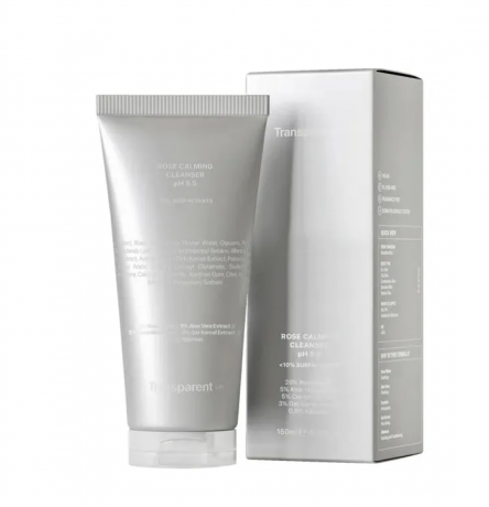 Transparent Lab Rose Calming Cleanser pH 5.5,  Гель для умывания мягкое очищение лица, с розовой водой и центеллой, для чувствительной кожи, 150 мл