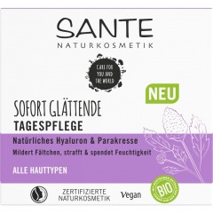 Sante Sofort glattende Tagespflege Naturliches Hyaluron & Parakresse Мгновенно разглаживающий дневной уход Натуральная гиалуроновая кислота и паракресс