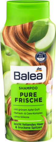 Balea Shampoo Pure Frische Балеа Шампунь с освежающим зелёным Яблоком для жирных Волос, 300 мл