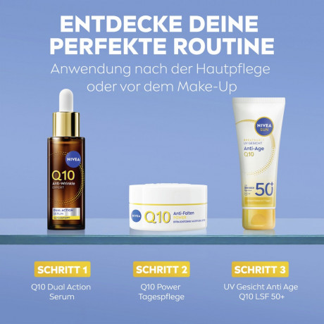 NIVEA SUN Breathable UV Gesicht Anti-Age Q10 LSF 50+, 40 ml, Нивеа Солнцезащитный крем для лица anti-age, SPF 50+, Q10, воздухопроницаемый, 40 мл