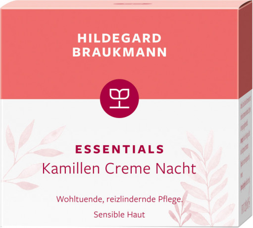 Hildegard Braukmann ESSENTIALS Kamillen Creme Nacht, 50 ml, Hildegard Braukmann ночной крем для лица с ромашкой, для чувствительной кожи, для женщин, 50 мл