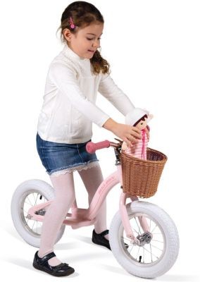 Janod Bikloon Vintage Laufrad Metall Rosa mit Korb Bikloon винтажный беговел металлический розовый с корзиной