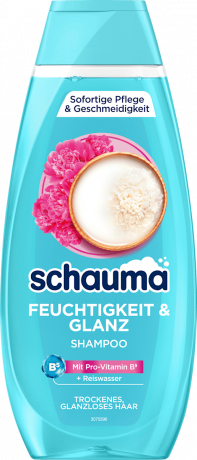 Schauma Shampoo Feuchtigkeit & Glanz, 400 ml, Schauma увлажняющий шампунь Feuchtigkeit & Glanz с рисовой водой и провитамином B5, 400 мл