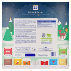 Ritter Sport Quadrat Adventskalender, шоколадный адвент-календарь Ritter Sport, 24 подарка, 8 вкусов, 347 г