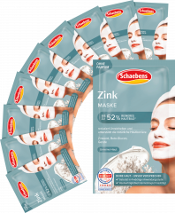 Schaebens Gesichtsmaske Zink, 10 St. x 2 x 5 ml, 100 ml, Кремовая маска с цинком для проблемной кожи, 10 упаковок по 2 × 5 мл, 100 мл