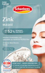 Schaebens Gesichtsmaske Zink, 10 St. x 2 x 5 ml, 100 ml, Кремовая маска с цинком для проблемной кожи, 10 упаковок по 2 × 5 мл, 100 мл