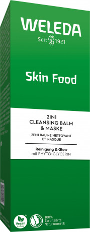 WELEDA Skin Food 2IN1 Cleansing Balm & Maske, 75 ml, Очищающий бальзам и маска Skin Food 2 в 1 с растительным глицерином и подсолнечным маслом, 75 мл
