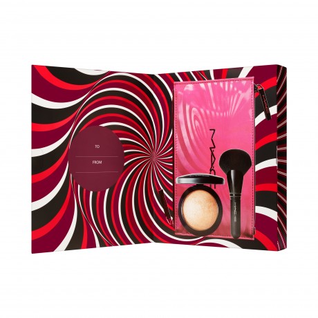 MAC Hypnotizing HolidayTrick of the Light Mineralize Skinfinish Kit, МАК Набор для макияжа лица Минеральная пудра-хайлайтер+Кисть+Косметичка