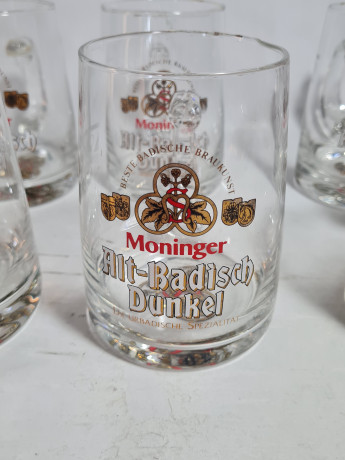 Немецкие пивные бокалы винтажные Sahm / Moninger, в заводской упаковке, 6 шт., 0.3 л, 11 см, Германия, 1980-90гг.