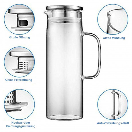 TOPMELON TOPMELON Wasserkocher Glaskessel, Wasserkocher mit Deckel und Teekannen, 1 l Чайник TOPMELON стеклянный, чайник с крышкой и чайниками, 1 л