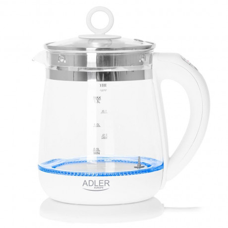 Adler Adler Wasserkocher AD 1299 Glas Wasserkocher 1,5 L 2200 W mit Teesieb und Temperatur-Rege  Чайник Adler AD 1299 стеклянный чайник 1,5 л 2200 Вт с ситечком и регулятором температуры