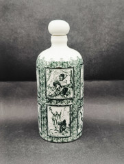 Графин и две рюмки винтажные Royal KPM Bavaria &quot;Альтенкунштадт&quot;, черный декор, фарфор, Германия, 1960-70гг.