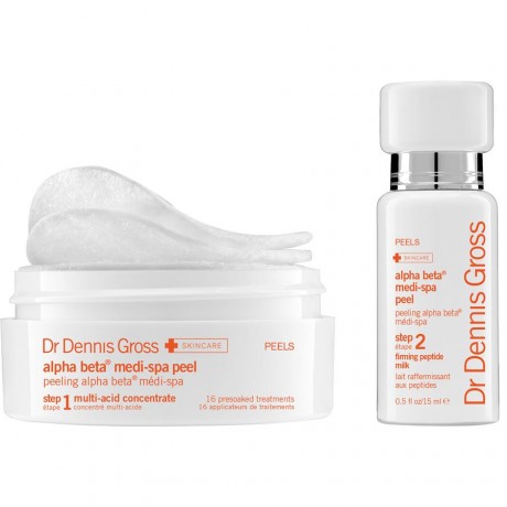 Dr. Dennis grosss Skincare (Доктор Деннис Гросс) Gesicht alpha beta medi-spa peel, alpha beta pads 16 stk. + firming peptide lotion 15 мл / 1 шт.