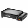 Mianova Mianova Gaskocher Campingkocher Tischgrill + Grillplatte + 4 Spiesse, Gaskocher im Koffer fur Gaskartuschen Gasflaschen- Outdoor BBQ Barbecue Grill Gas Camping Kocher Herd Grillrost Schwarz  Газовая плита Mianova Кемпинговая плита Настольный гриль