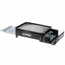 Mianova Mianova Gaskocher Campingkocher Tischgrill + Grillplatte + 4 Spiesse, Gaskocher im Koffer fur Gaskartuschen Gasflaschen- Outdoor BBQ Barbecue Grill Gas Camping Kocher Herd Grillrost Schwarz  Газовая плита Mianova Кемпинговая плита Настольный гриль