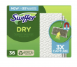 Swiffer dry 36st Сменные салфетки для швабры для сухой уборки полов, 36 штук