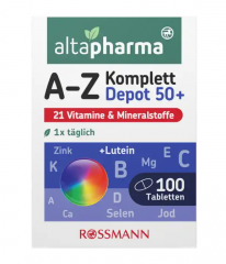 altapharma A-Z Depot ab 50 2stk Комплексные Мультивитамины для людей старше 50-ти лет, в таблетках, с витаминами и минералами 100 шт x 2 упаквки