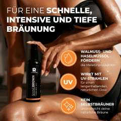 BYROKKO Shine Brown Braunungsbeschleuniger-Ol, Масло ускоритель для загара в солярии и на солнце, с кокосовым, ореховым и лесным маслом, для длительного красивого загара, 150мл 