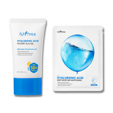 Isntree Isntree Hyaluronic Acid Watery Sun Gel SPF 50+ PA++++ Sonnencreme + Isntree Hyaluronic Acid Deep Moisture Water Mask Isntree Hyaluronic Acid Watery Sun Gel SPF 50+ PA++++ Солнцезащитный крем + Isntree Hyaluronic Acid Water Mask Глубокое увлажнени