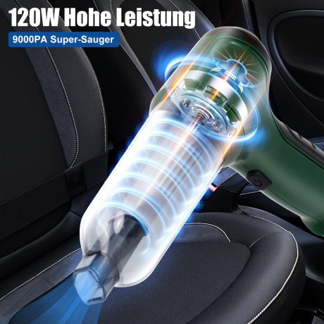 Greensky Greensky Akku-Handstaubsauger 3 IN 1 Handstaubsauger Akku, 9000pa Autostaubsauger Starker Saugkraft, 120 W, beutellos, 4000mah Mini-Handstaubsauger fur Auto, Zuhause, Buro, Tierhaare Беспроводной ручной пылесос Greensky, аккумулятор для ручного