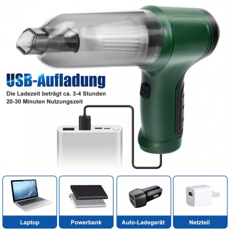 Greensky Greensky Akku-Handstaubsauger 3 IN 1 Handstaubsauger Akku, 9000pa Autostaubsauger Starker Saugkraft, 120 W, beutellos, 4000mah Mini-Handstaubsauger fur Auto, Zuhause, Buro, Tierhaare Беспроводной ручной пылесос Greensky, аккумулятор для ручного