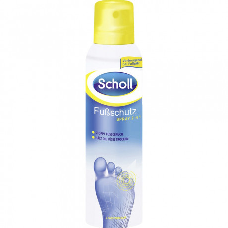SCHOLL 2in1 Fussschutz Spray, 150 ml, Шолль Защитный спрей для ног 2в1, антибактериальный, 150 мл