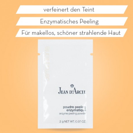JEAN D'ARCEL poudre peeling enzymatique DEMAQUILLANTE Peelingpulver einfache Handhabung und Dosierung  Poudre Peeling Enzymatique DEMAQUILLANTE порошок для пилинга простота в обращении и дозировке
