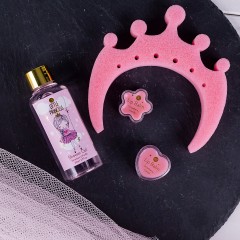 ACCENTRA Little Princess Geschenkbox mit Schwamm Krone und Schaumbad Подарочная коробка Little Princess с короной из губки и пеной для ванны