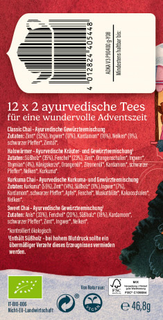 YOGI TEA Adventskalender 2026 24 ayurvedische Tees, YOGI TEA Чайный Адвент-календарь 2026 с аюрведическими органическими чаями, 24 пакетика, 97 г