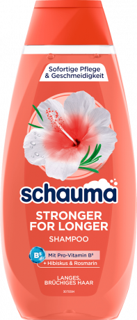 Schauma Shampoo Stronger for Longer, 400 ml, Schauma укрепляющий шампунь Stronger for Longer с гибискусом, розмарином и провитамином B5, 400 мл